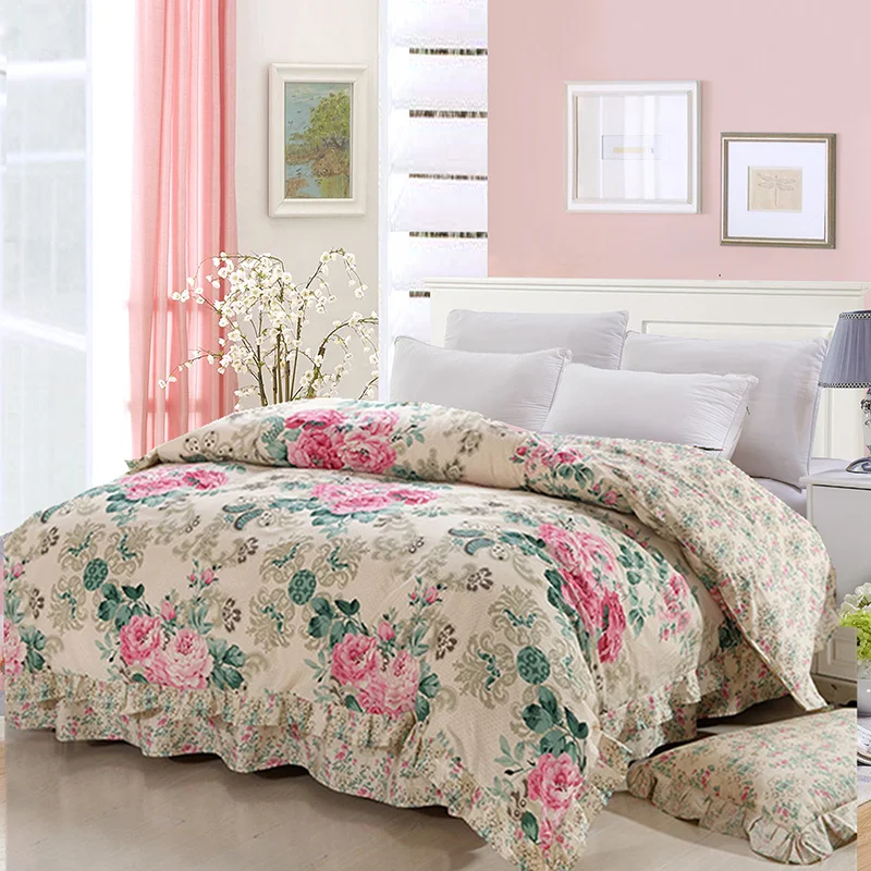 Комплект постельного белья из 100 хлопка пододеяльник с наволочкой цветочным