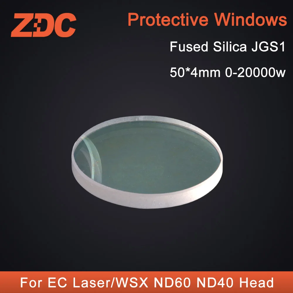 ZDC 50 шт. / Лот Лазерная защитная линза для окон Windows 50 * 4 мм 0-20000 Вт для EC-лазера / WSX ND60 ND40
