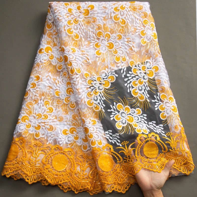 Кружевная французская сетчатая кружевная ткань SJD с блестками 2023 новейший дизайн