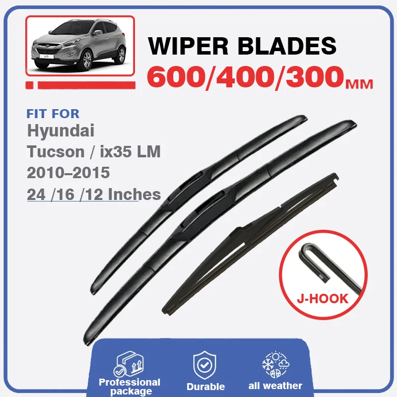 

Wiper Blades Set Kit For Hyundai Tucson MK2 ix35 LM 2010 - 2015 Front Rear Windshield Window Windscreen 24"16"12" 2011 2012 2013