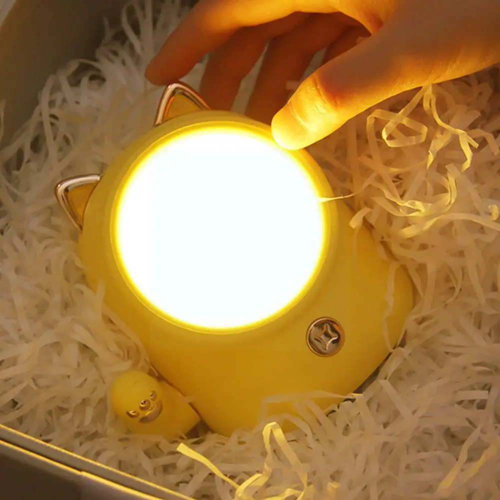 

Cute Cat Night Lamp Shaking Hands Stepless Dimming Animal Night Lamp Light Lamp Rechargeable Desk Table Bedside P5L2