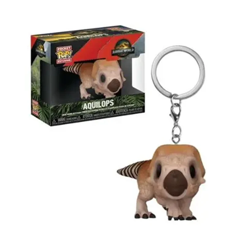 Фото Коллекционные фигурки FUNKO POP: Мир Юрского периода, Тираннозавр, Велоцираптор, Синий Аквилопс, Теризинозавр, виниловые фигурки Pocket Pop, брелоки, подарки №5