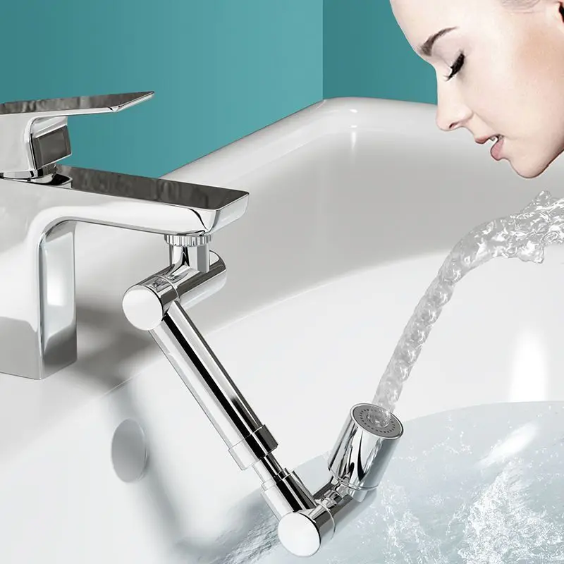 

Universal mechanical arm faucet kitchen Rotatable bathroom wash extension anti-splash head