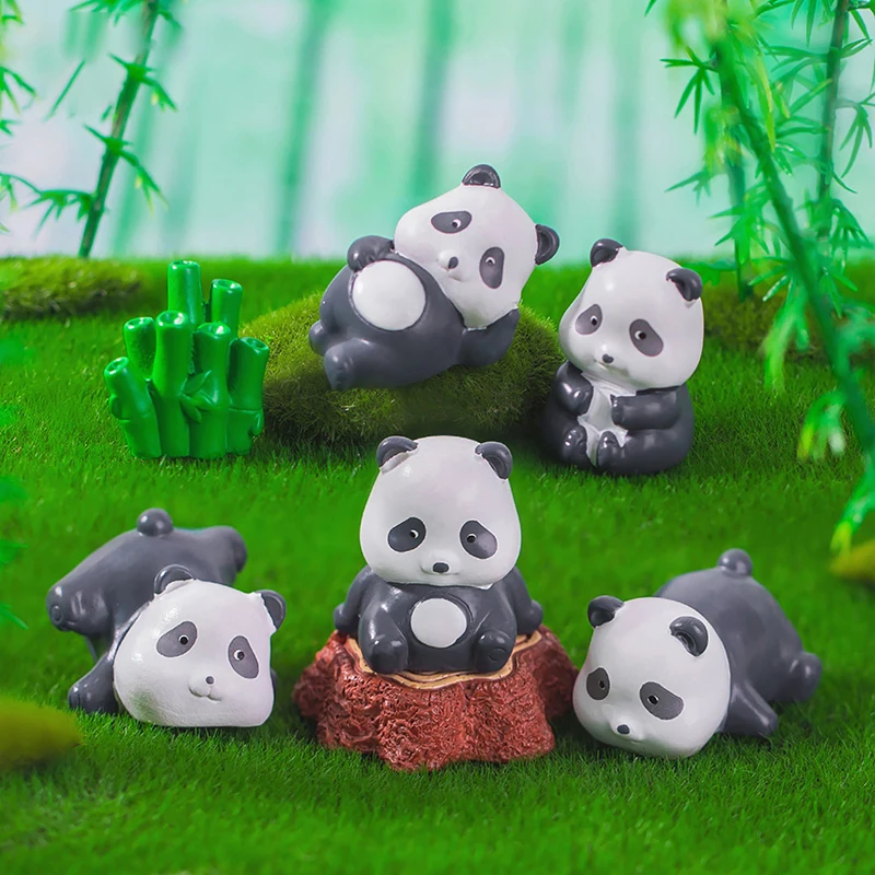 

Милые статуэтки панды из смолы, миниатюры, микро ландшафтное украшение, украшение для спальни, стола, дома, новогодний подарок, сказочное украшение для сада