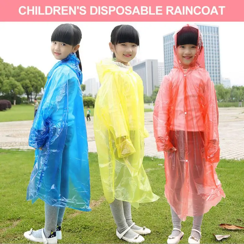 

Children Disposable Raincoat Portable Foldable Rain Gear Suitable For Travel Camping Poncho Hoodie Emergency Outdoor Tools