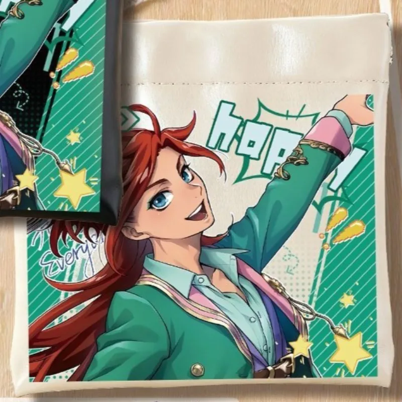 Фото Кошелек для монет Disney Twisted-Wonderland Minajael Tealrajah Rielle Corallia с милым узором в виде штампов, портативная сумка для хранения, новая сумка-клатч №3