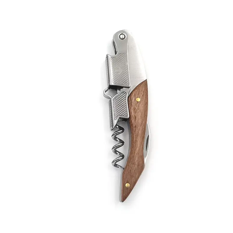 

Портативный штопор из нержавеющей стали с деревянной ручкой