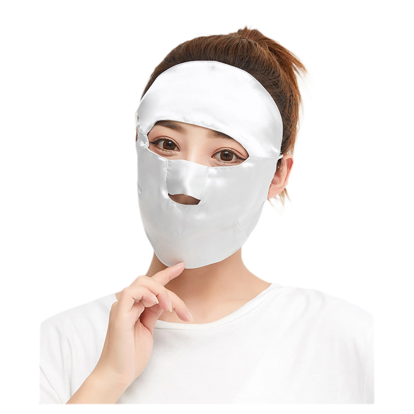 

Sunscreen Facewear Dust-Proof Anti UV Full Face Sleep Mulberry Windshield Removable Face Guard