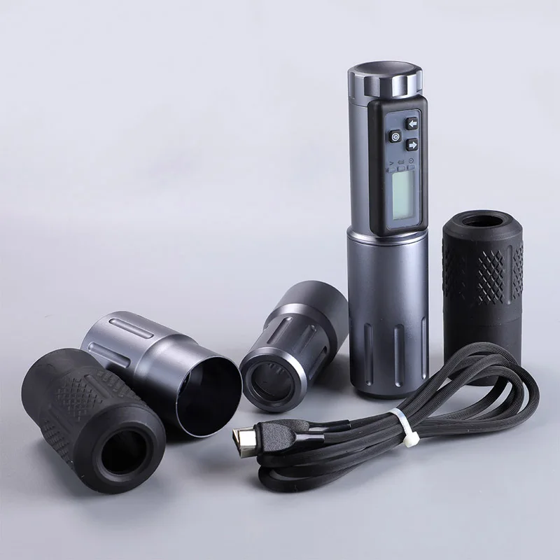 

2021 New battery wireless tattoo pen machine rechargeable protable tattoo rotary machine with 5 grips