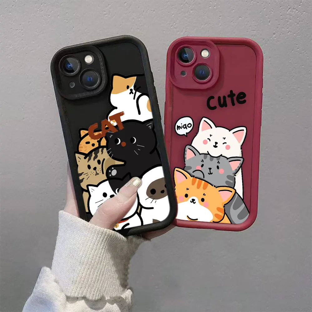 Мультяшный милый котенок кошка для Infinix CAMON 20 SPARK 10 SMART 5 6 7 8 HOT 30 30I 40 40I PRO VIP 4G