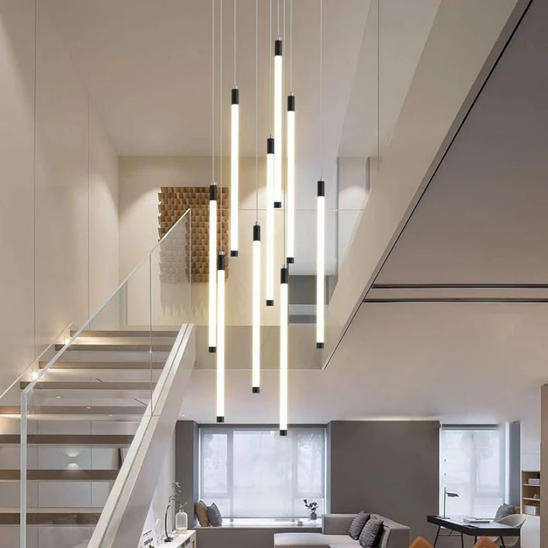

Led Chandelier,9-Light Resin Pendant Lights Height-Adjustable Suspension Ceiling Light Fixture, for Staircase, Living Room