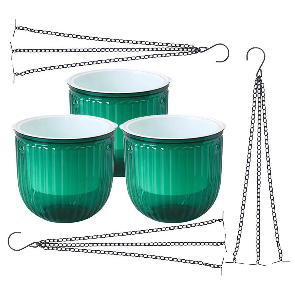 

3 Pcs Indoor Hanging Planters Vase Outdoor Shelf Plants Flower Pots Flowerpots Drainage Glass Terrarium Self Watering