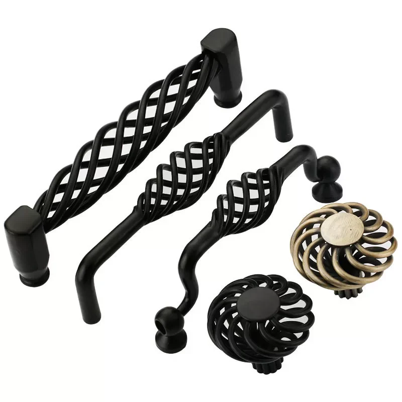 

Bird Cage Furniture Handles Black Cabinet Knobs and Handles Kitchen Handle Cupboard Pulls Drawer Knobs Antique Bronze Handles