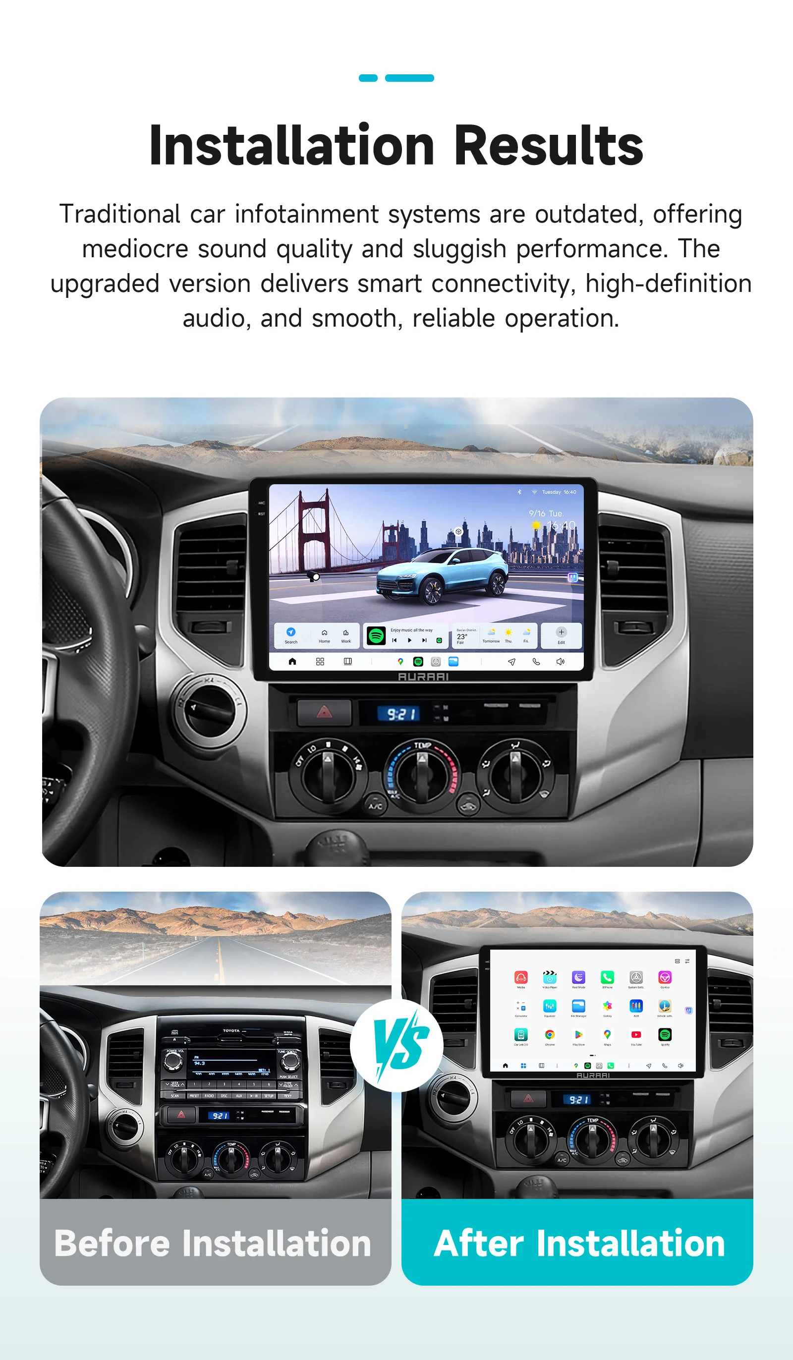 Фото Автомобильное радио 8G+256G с беспроводным Carplay, Android 13, GPS-навигацией, авто-мультимедиа, 4G BT для Toyota Tacoma 2/HILUX 2005-2013 гг. №3