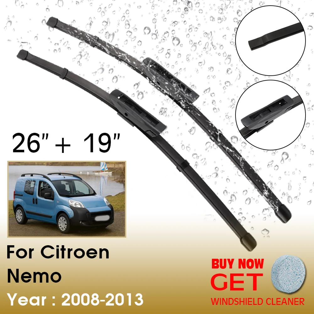 

Car Wiper Blade For Citroen Nemo 26"+19" 2008-2013 Front Window Washer Windscreen Windshield Wipers Blades Accessories