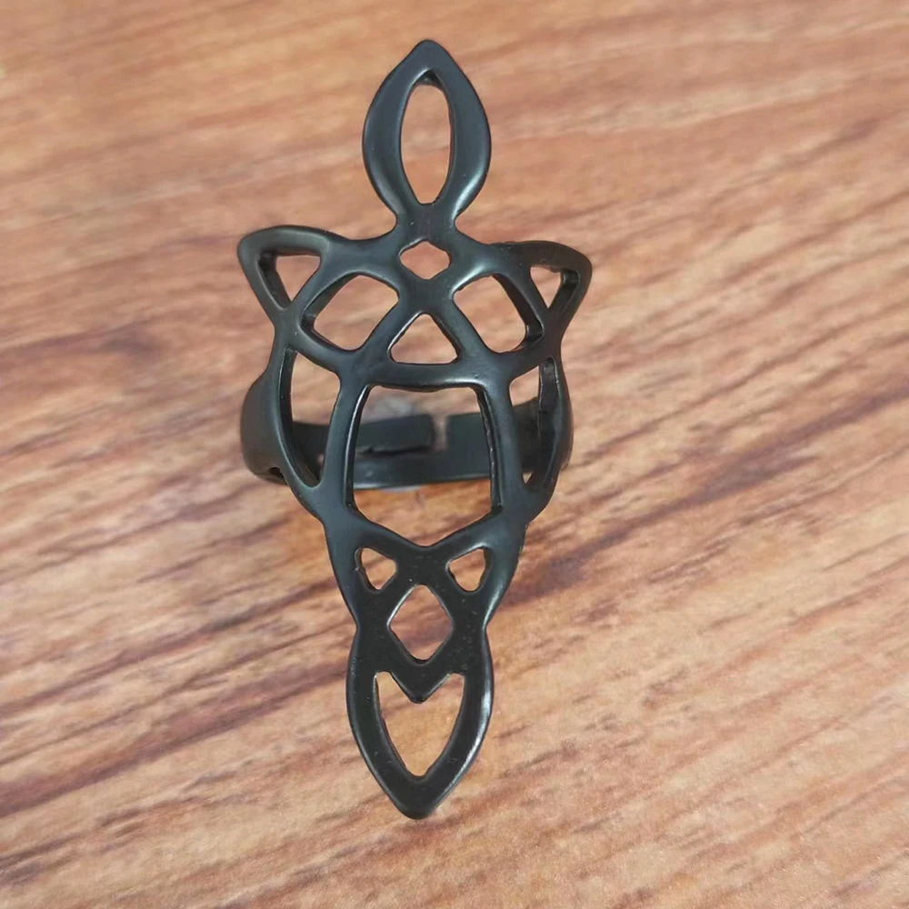 Прямая поставка кольцо с кельтским ангелом посеребренное открытое регулируемое