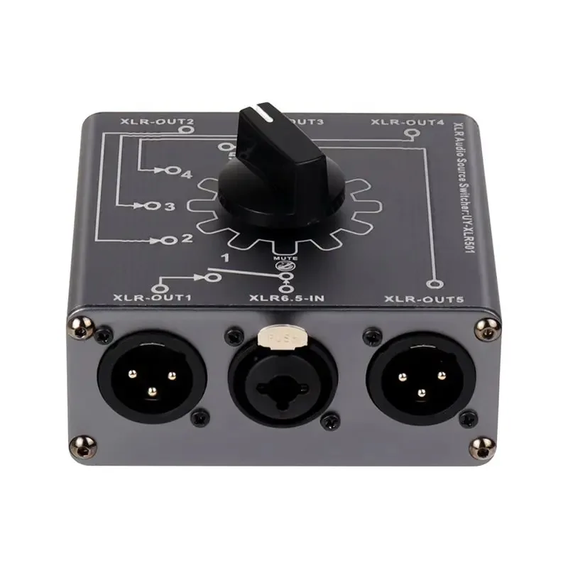 【РЕКОМЕНДУЕМ】Двусторонний XLR-аудио-переключатель-сплиттер, 1 вход 5 выходов, 5 входов 1 выход, распределительный блок сигналов (art.: 3920dd31ec006) - 3920dd31ec006