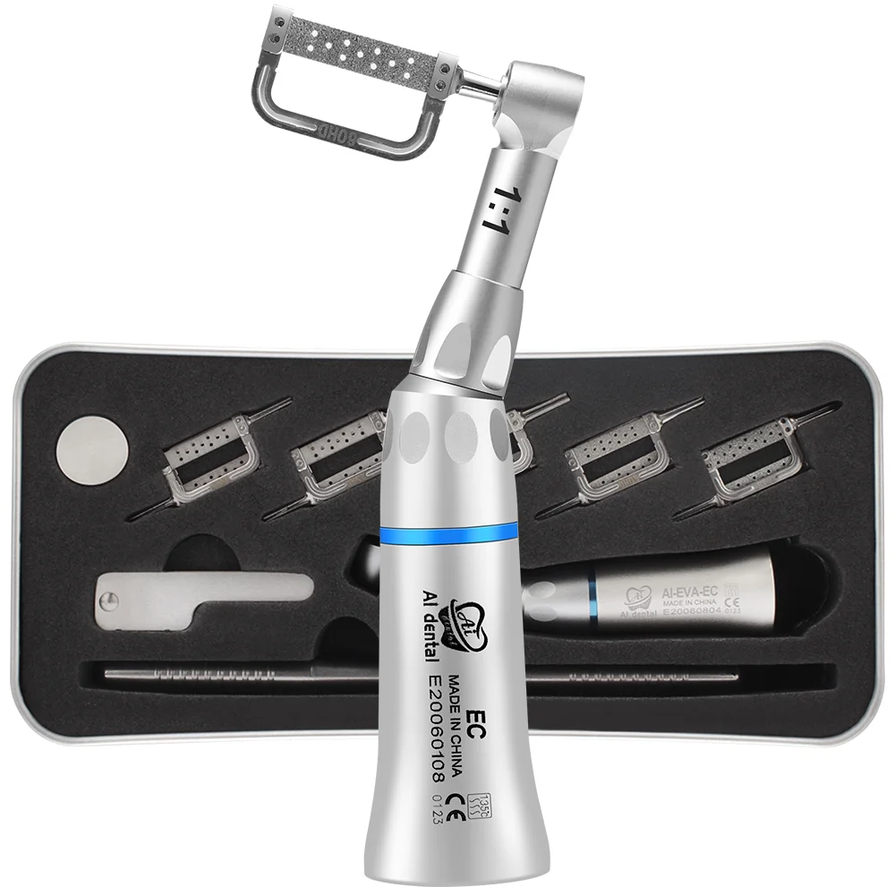 

EVA-ECS Dental Kit 1:1 Direct Drive Contra Angle Orthodontics Polishing Low Speed Handpiece Set Eva Tips Inner Water