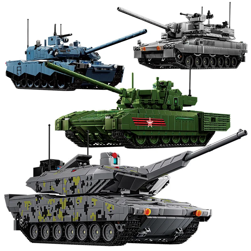 Военная пантера KF51 EMBT T-14 Armata AbramsX Battle Tank Block DIY Бронированный автомобиль