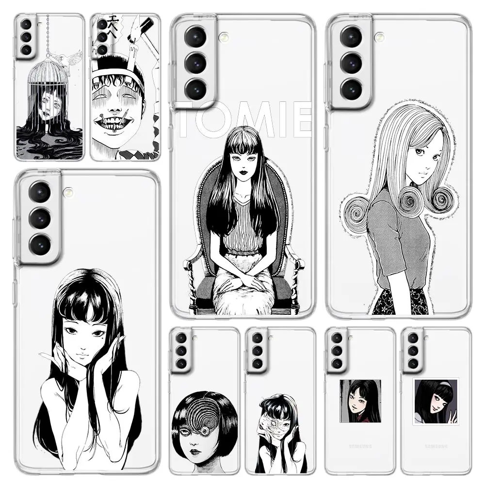 

Junji Ito Terror Horror Tomie Phone Case For Samsung Galaxy S23 S22 Ultra S20 S21 FE 5G S10 S10E S9 S8 Plus 4G Soft Clear Cover