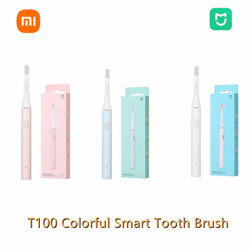 XIAOMI MIJIA T100 Colorful Smart Tooth Brush Cordless Ultrasonic Automatic ToothBrush IPX7 Waterproof Sonic Electric Toothbrush