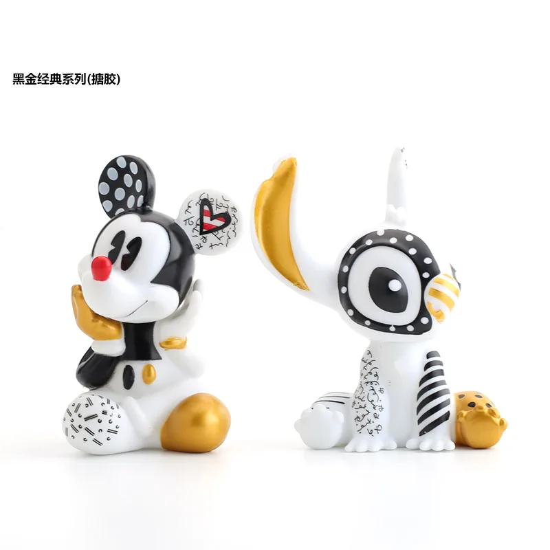 

Игрушка «Стич» из мультфильма Disney, черная и Золотая креативная Игрушка Микки Маус, домашнее аниме, подарок на день рождения для детей