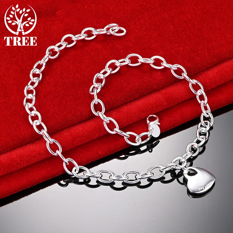 

ALITREE 925 Sterling Silver Birthday Gifts Romantic Hollow Heart Pendant Chain Necklace For Women Party Wedding Fashion Jewelry