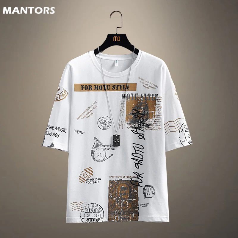 

New Summer Men's T Shirt 2022 Fashion Print T Shirt Mens Hip Hop Short Sleeve Casual 100% Cotton Mens Streetwear Top Tees O-neck