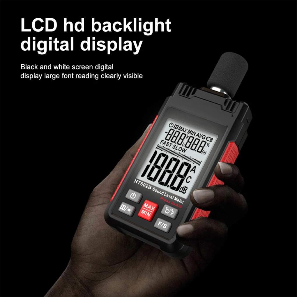 

Sound Level Meter 30-130dBA Digital Professional Handheld Meters Audio Logger Detector Decibel Measuring HT602B