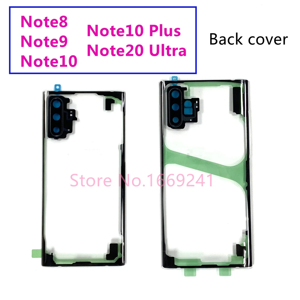 

For SAMSUNG Galaxy Note 10 20 Ultra 8 9 NOTE10 Plus Transparent Back Glass Battery Cover Rear Door Case Housing Perspec Lid