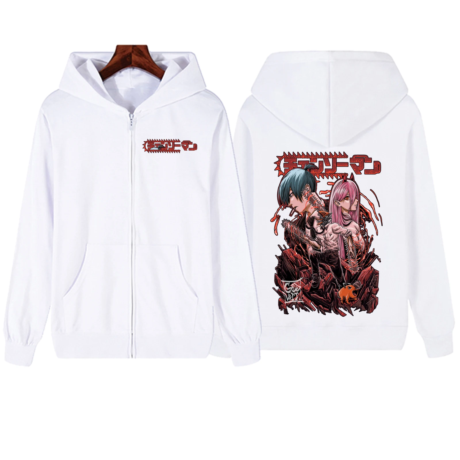 

Толстовка с капюшоном и принтом бензопилы для мужчин и женщин, пуловер в стиле Харадзюку, топы, свитшот, уличная одежда, аниме, поклонники, подарок