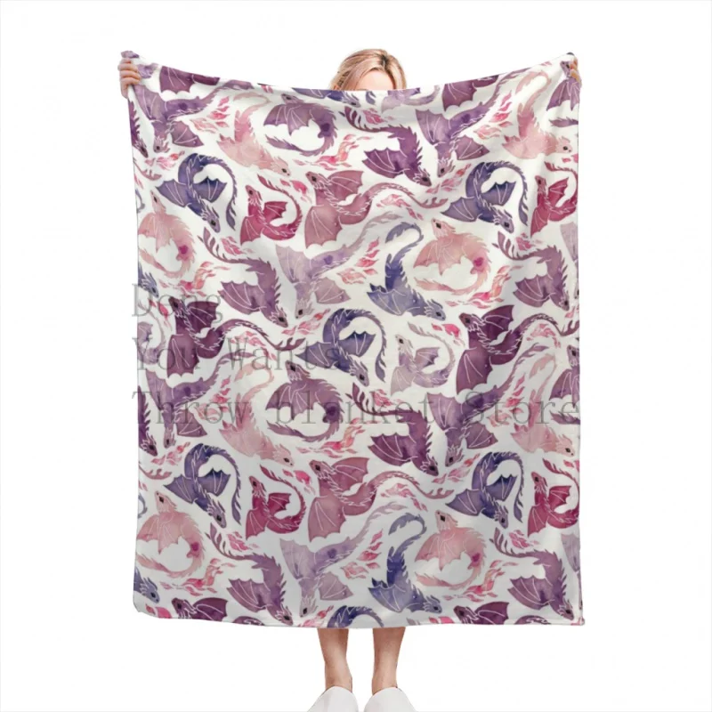 

fire pink & purple Throw Blankets Soft Flannel Fleece Warm Blanket Bed Couch Camping Travel