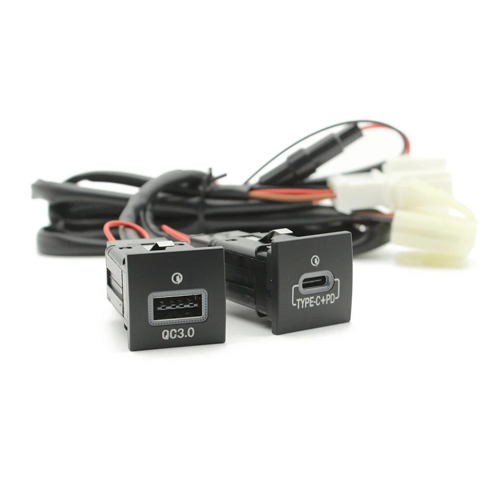 

Автомобильное USB-зарядное устройство PD Quick Charge QC3.0, адаптер для зарядки телефона, кнопка розетки для VW Golf 6 MK6 Jetta 5 Scirocco 2006-2012