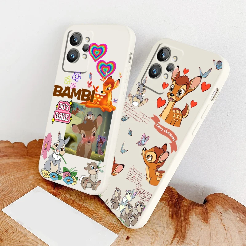 

Disney Fawn Bambi Cool Phone Case For OPPO Realme 50A 50i Q3S Q5i C21Y C11 GT Neo3 Neo2 9 9i 8 8i 7 Pro Plus Liquid Rope