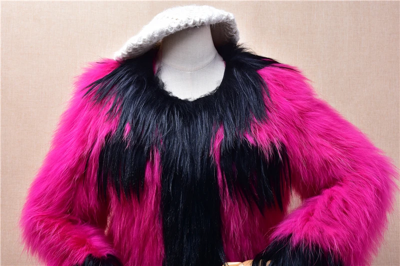 Женская одежда Mujer осенне-зимняя модная волосатый лисьий мех вязаная роза