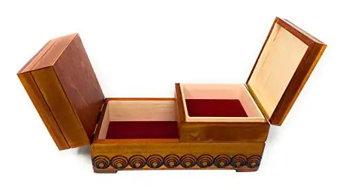

Unique Handmade Linden Wood Sewing Machine Design Treasure Collector Box with Multiple Compartments, Exclusive Poland Masterpiec