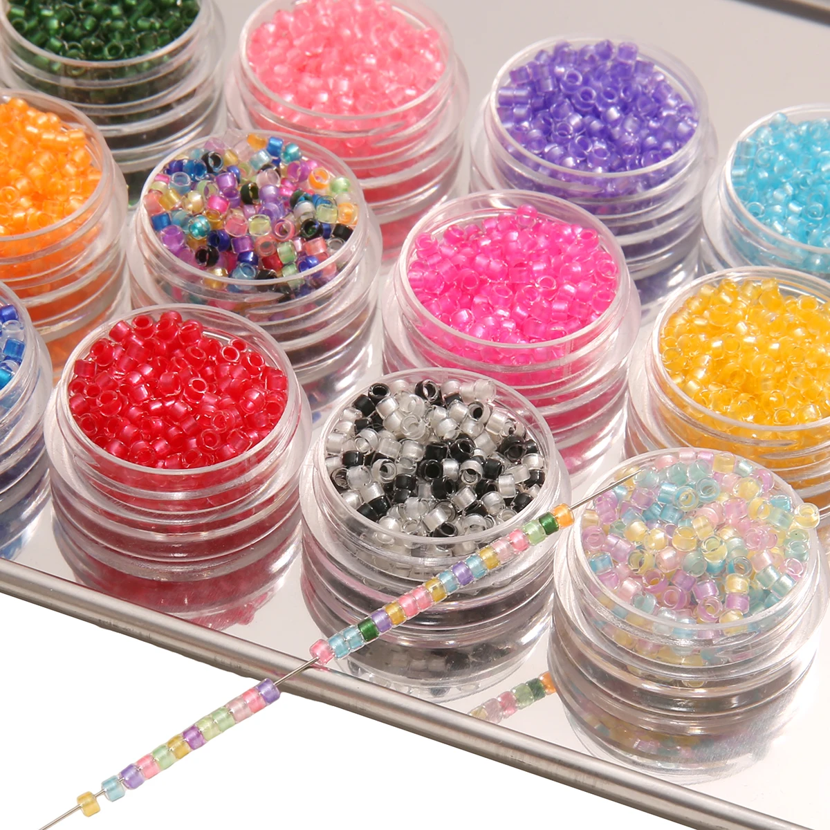 10 г / партия 2 5 мм Чешские стеклянные семена жемчуг крашеные сердечники маленькие