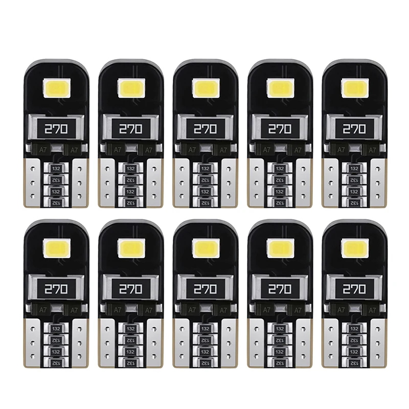 

10Pcs W5W T10 2835 2SMD LED Bulb Car Interior Light Signal Lamp Reading Light Auto Width Lamps Vehicle Instrument Lights