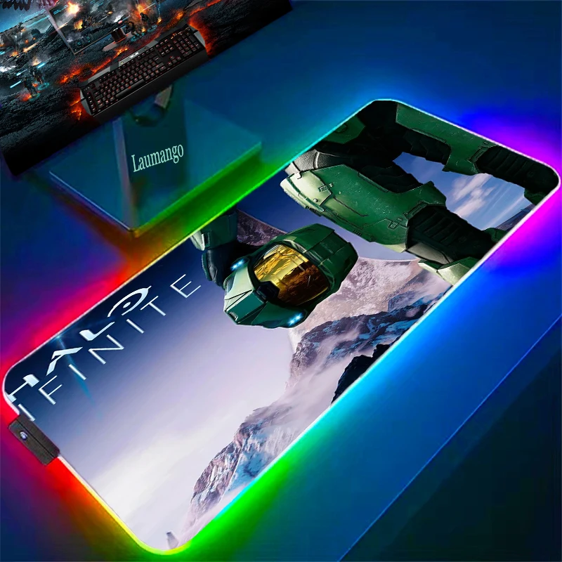 

Halo Infinite Mause Pad Gamer Desk Accessories Computer Mousepad Anime Mouse Mats Gaming Pc Mat Diy For Office Carpet Keyboard