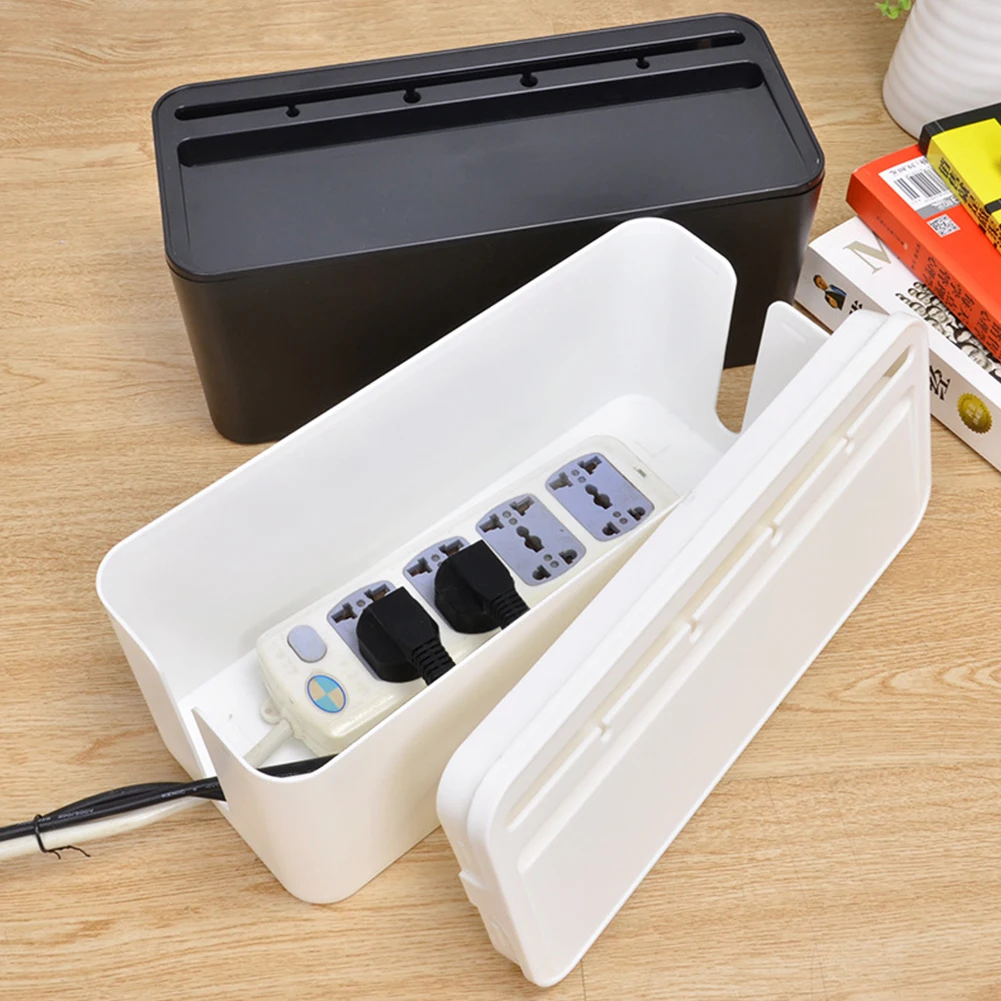 

Wire Storage Box Power Line Organizer Cases Plastic Junction Tidy Household Desk Safety Necessities For Home Office