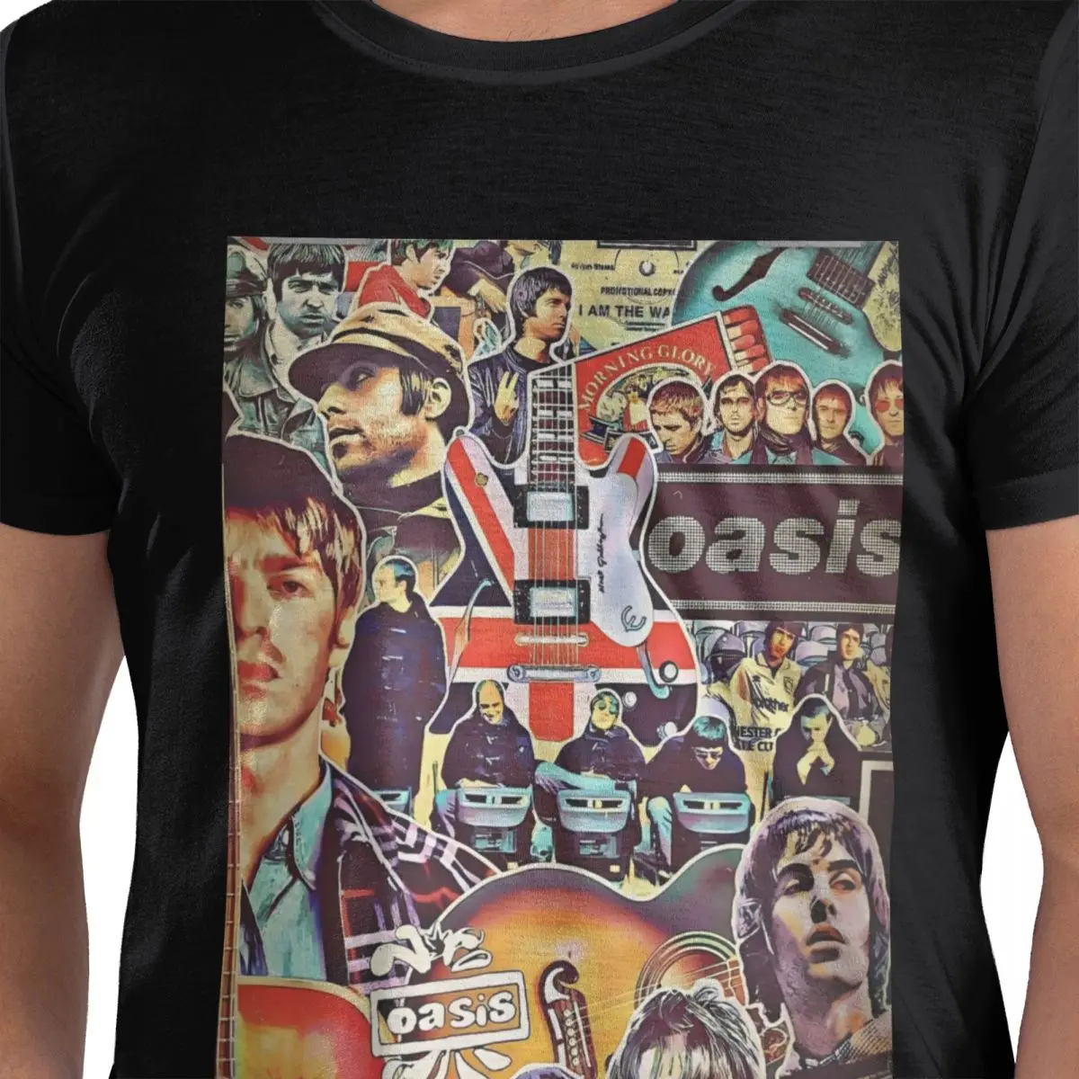 Мужская футболка O-Oasis рок-группа с граффити летняя в стиле Харадзюку хлопковая