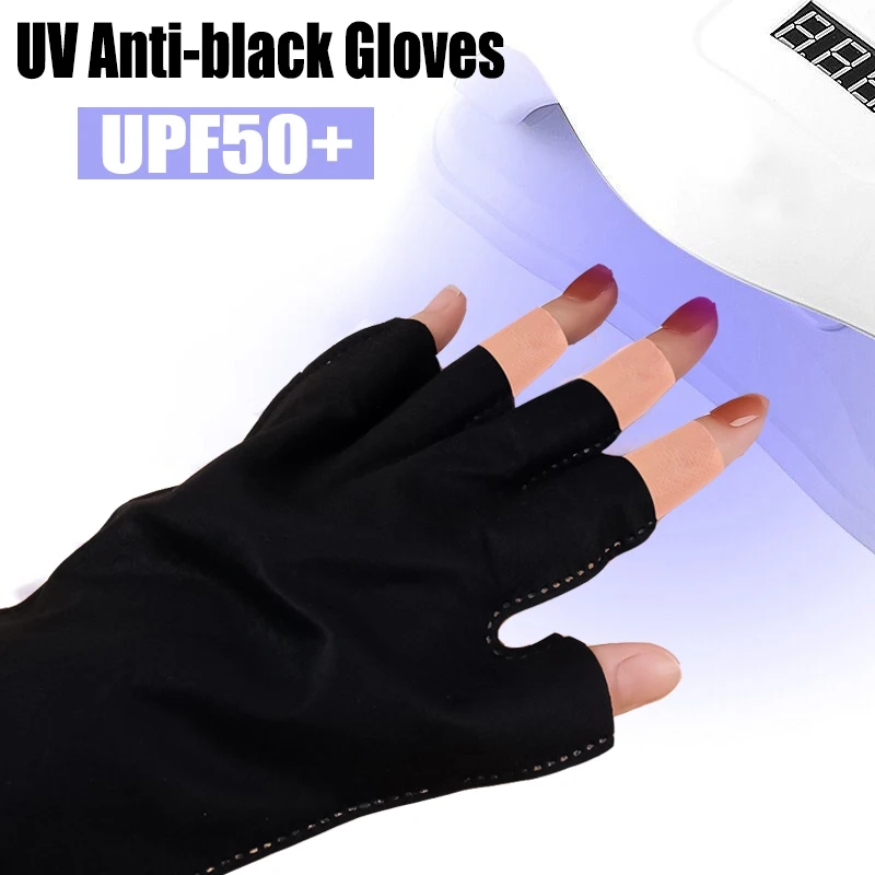 

2 Colors Anti Uv Rays Anti-black Gloves Nail Gloves Led Lamp Nail Uv Anti-black Radiation Proof Glove Manicure Nail Art Tools