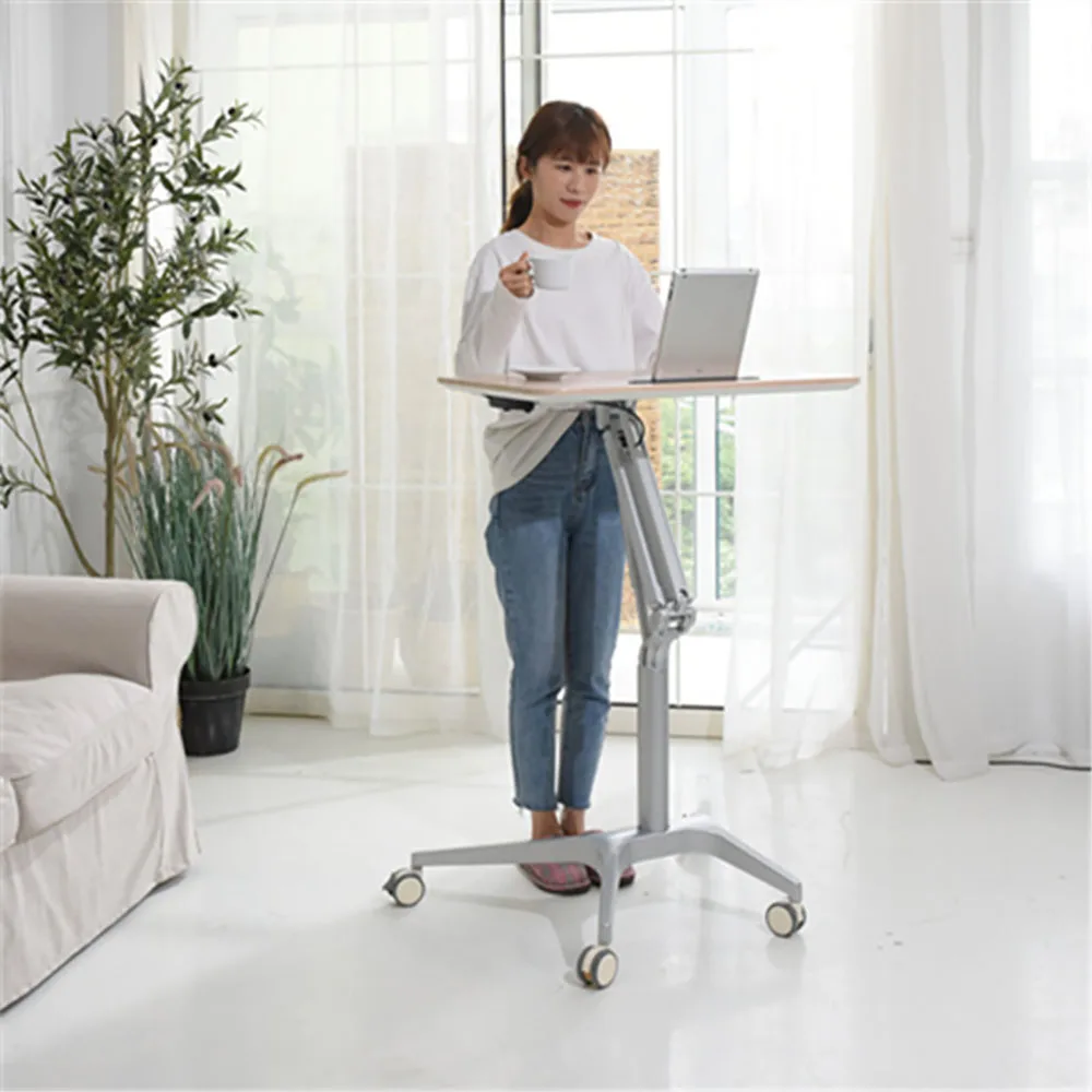 

Laptop Desk Standing Mobile Lifting Aluminium Alloy Workbench Podium Office Desk Desk Multiple Scenarios Smooth Support