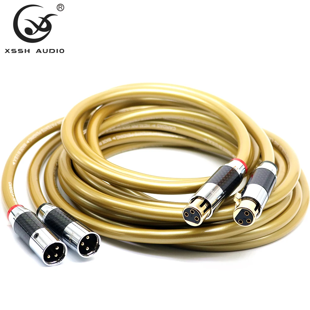 

RCA XLR Cable High Quality XSSH HIFI OFC Pure Copper Plated Gold Female Male XLR to XLR Silver RCA Audio Cable Line Wire Cord
