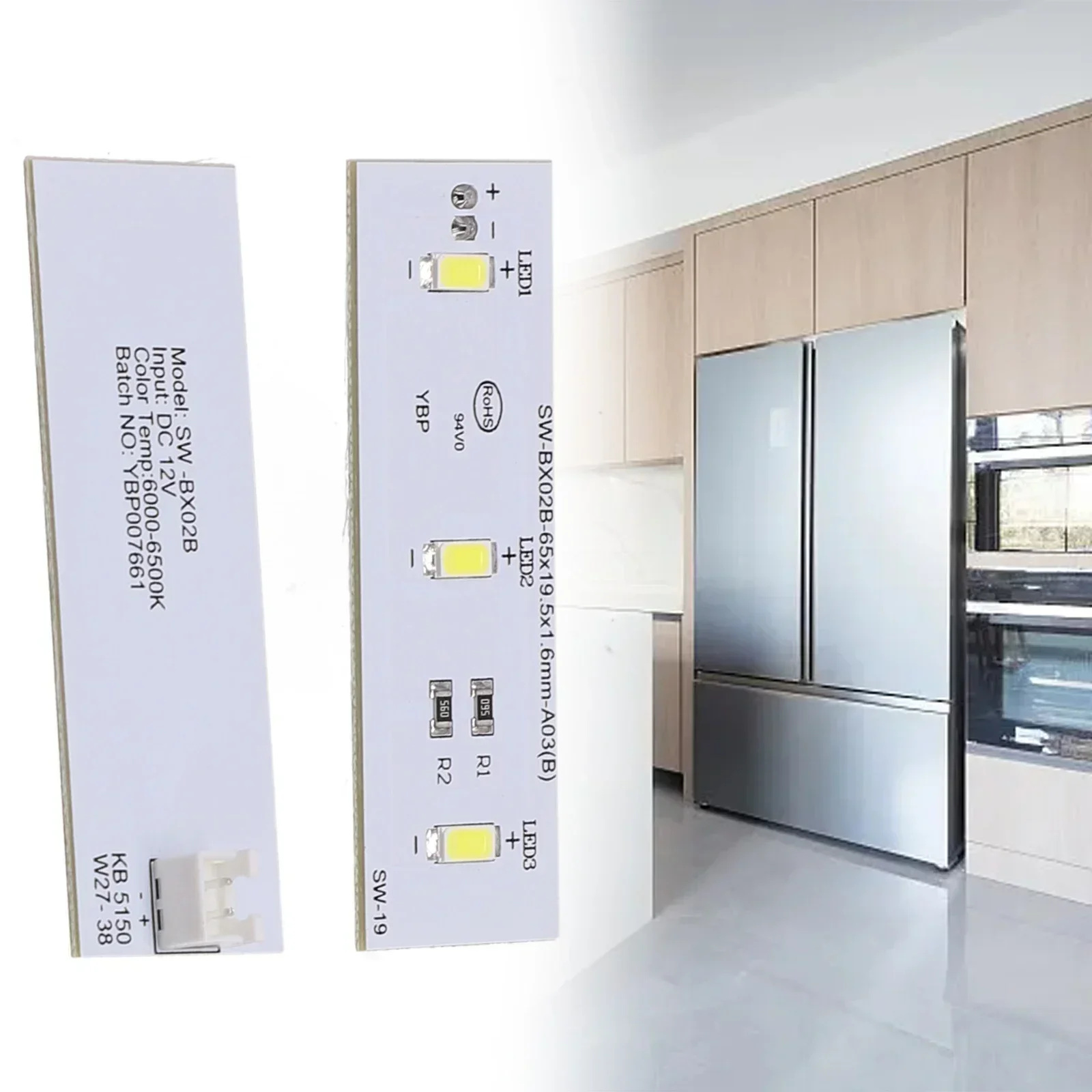 1/2 шт. Candy Холодильник Морозильная камера Светодиодная панель в сборе 65 мм SW-BX02B /