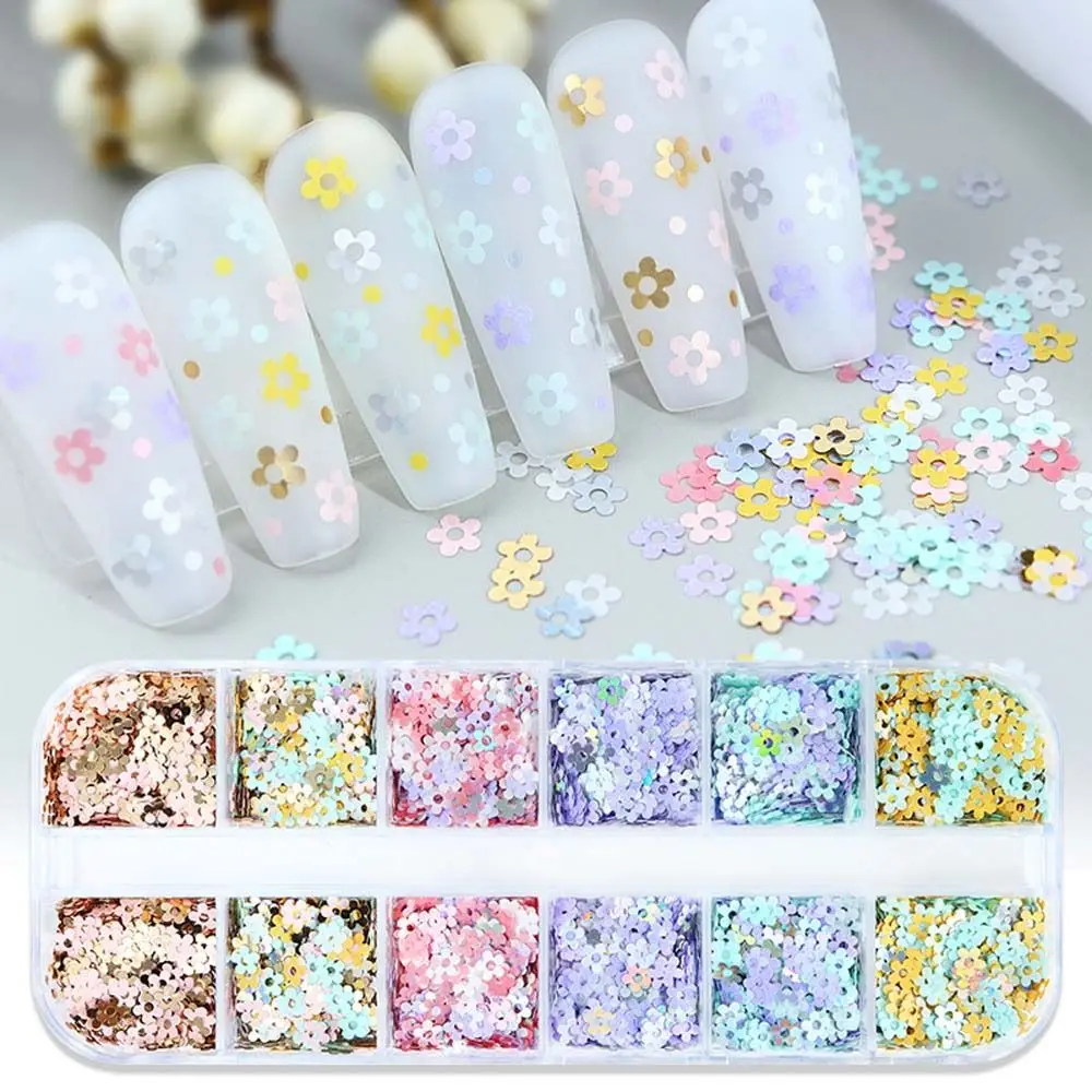 

Mixed Color Flowers Nail Sequins Glitter Flakes Plum Blossom Nails Accessoires Beauty Makeup False Eyelash DIY Decorations