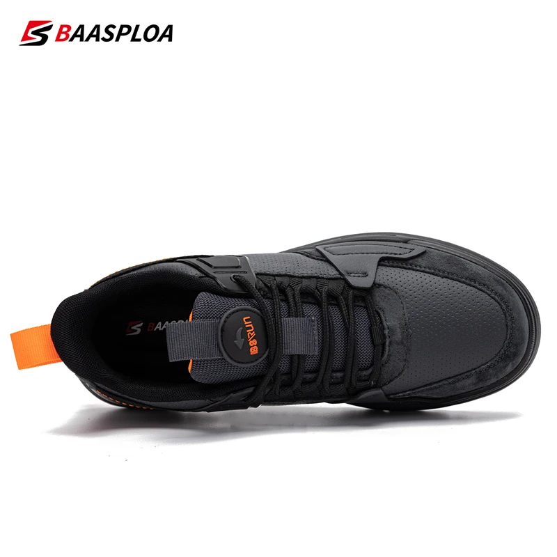 Baasploa 2022 Autumn New Leather Men's Running Shoes Comfortable Men Walking Sneaker Lightweight Waterproof Non-slip Male Shoes