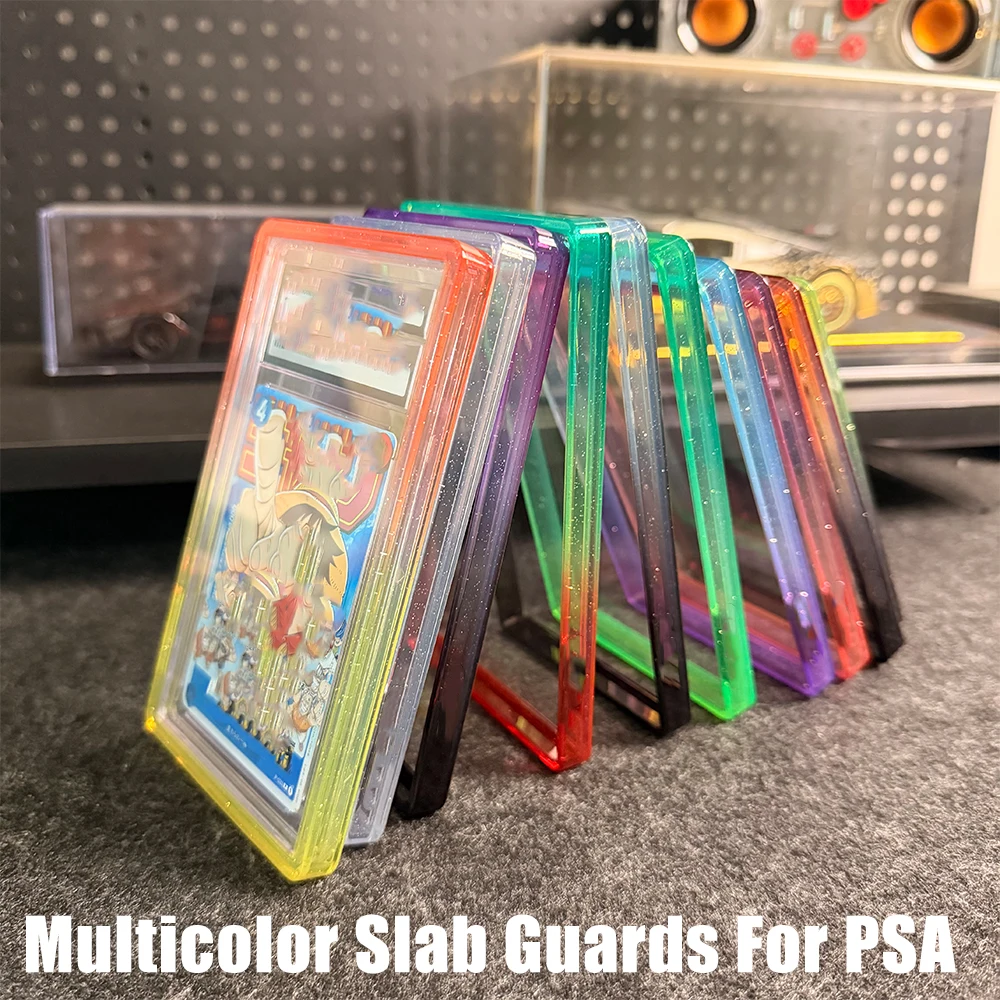 Фото Складной защитный чехол для грейдированных карт PSA CGC 35PT, защитный бампер из ТПУ с задней панелью, разноцветный с блестками, для PTCG. №1