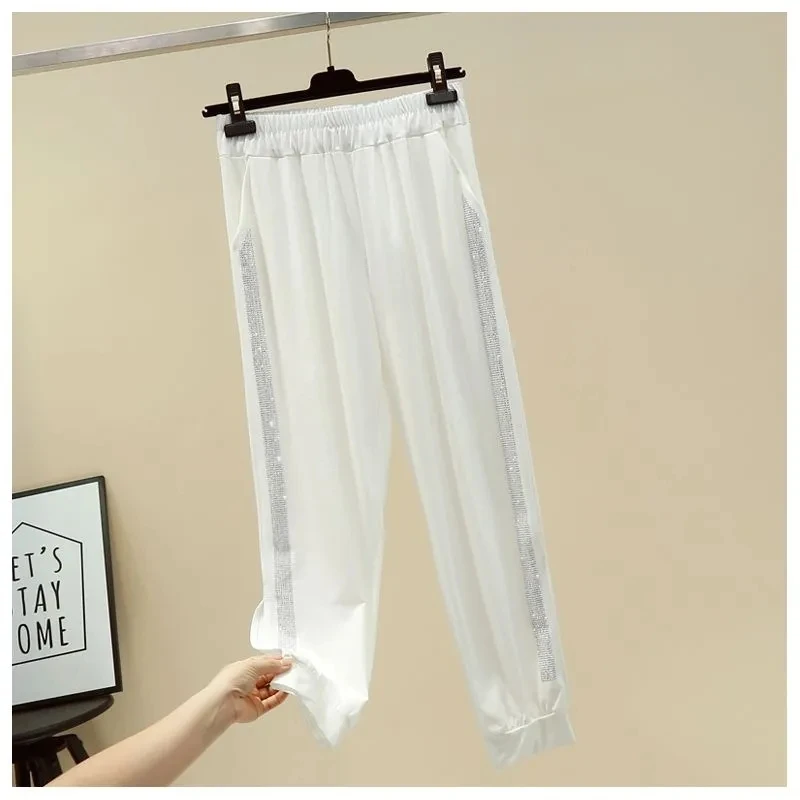 Брюки женские в Корейском стиле свободные облегающие повседневные штаны с
