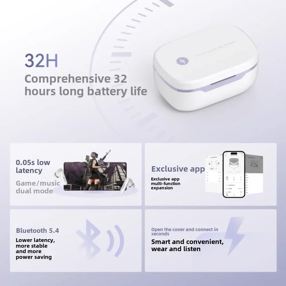 SIMGOT FLD200 беспроводная Bluetooth-гарнитура ANC с активным шумоподавлением длительный